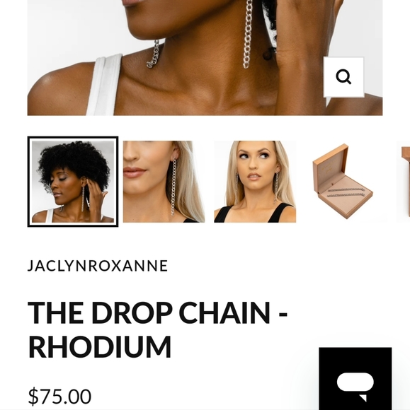 THE DROP CHAIN earrings - RHODIUM JACLYN ROXANNE DISCONTINUED - Picture 7 of 7